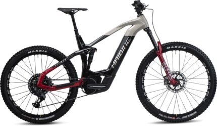 Haibike AllMtn CF SE läikiv must hall punane kroom